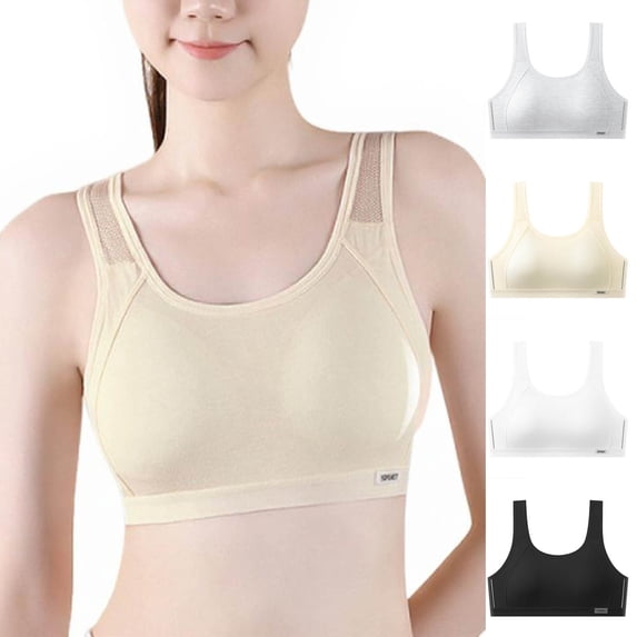Loopsun 10 to 16 Years Girls Solid Soft Training Bra Black, 16-17Years