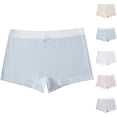 thumbnail image 1 of Loopsun 4 to 13 Years Girls Solid Briefs Short Soft Comfortable Daily Underpants White, 5-6 Years, 1 of 5