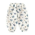 thumbnail image 1 of Loopsun Boys Girls Casual Pants, Summer Children's Loose Casual Breathable Mosquito Repellent Elastic Waist Printed Pants Beige 6-12 Months, 1 of 3