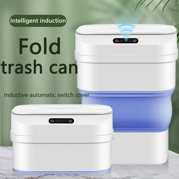 Loopsun Cleaning Supplies Smart Scalable Trash Can With Automatic Lid,8L/17.5L Touchless Wireless Intelligent Induction Dustbin,Portable Foldable Car Garbage Can