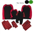 thumbnail image 1 of Loopsun Family Pajama Sets, Family Matching Plaid Print Long Sleeve Romper Loungewear Set for Newborn Red, 3M, 1 of 5