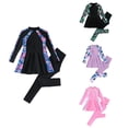 thumbnail image 1 of Loopsun Girls 2 Pcs Print Long Sleeve and Long Pants Beach Swimwear Split Swimsuit Black, 6-7Years, 1 of 5