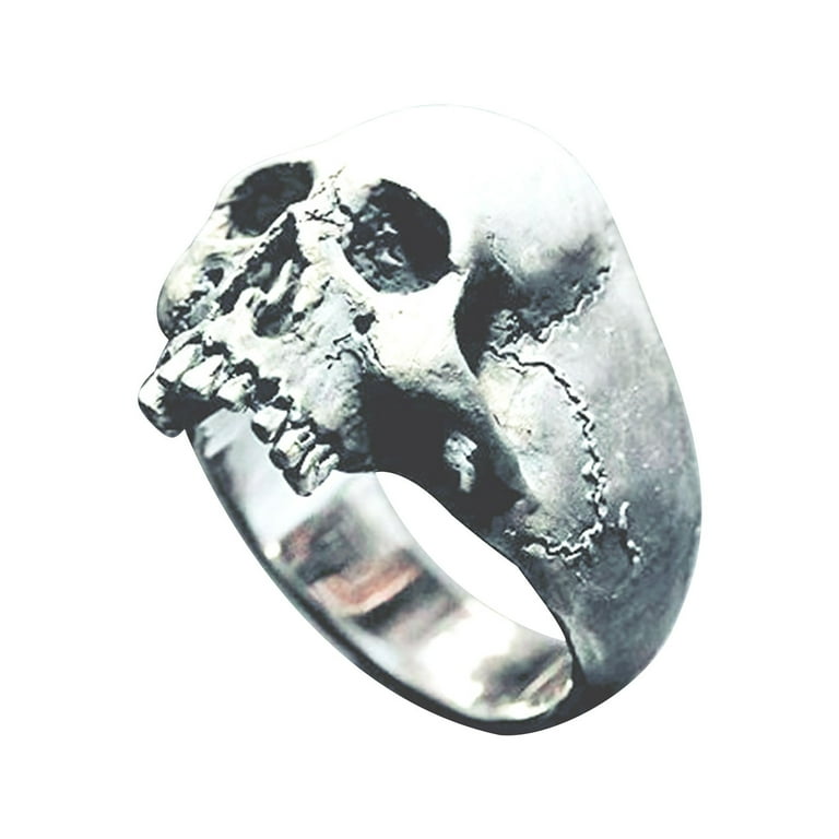 Loopsun Holiday Deals Rings Skull Ring Men Gothic Punk Jewelry Ring Men Gift Skull Ring Halloween Decoration Gifts Anniversary Birthday Gifts for