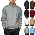 thumbnail image 1 of Loopsun Kids Boys Fall Tops 5-15Years Solid Mock Neck Half Zip Long Sleeve Fleece Sweatshirts, 1 of 5
