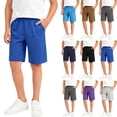 thumbnail image 1 of Loopsun Kids Boys Shorts 3 to 15 Years High Waist Pockets Outdoor Running Knee Length Pants, 1 of 5