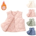 thumbnail image 1 of Loopsun Kids Fleece Vests, Kids Boys Girls Casual Solid Fleece Lined Quilted Vests Sleeveless Warm Thickened Outerwear Blue, 5-6 Years, 1 of 5