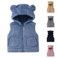 thumbnail image 1 of Loopsun Kids Fleece Vests, Kids Boys Girls Hooded Sleeveless Zip Warm Comfortable Outerwear Vests Hot Pink, 3-4 Years, 1 of 5