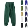 thumbnail image 1 of Loopsun Kids Sports Sweatpants, Kids Casual Solid Elastic Waist Sweatpants Sports Long Pants Navy, 10-11 Years, 1 of 5