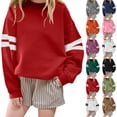 thumbnail image 1 of Loopsun Kids Sweatshirts, Kids Toddler Solid Long Sleeve Crew Neck Loose Fleece Lined Tshirts Top Pink, 3-4 Years, 1 of 4