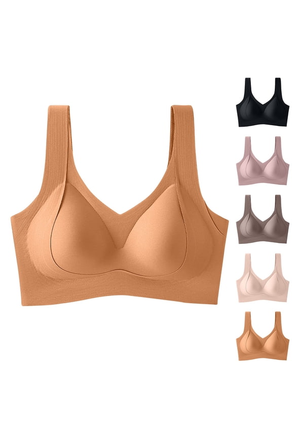 Ladies Wireless Solid Strapless Bandeau Bra Support Everyday Wear