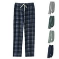 thumbnail image 1 of Loopsun Mens Pajama Pants, Men Fashion Casual Thin Plaid Printing Home Pajama Long Pants Navy,M, 1 of 4