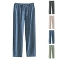 thumbnail image 1 of Loopsun Mens Pajama Pants, Men's Thin Loose Solid Oversized Home Pajamas Long Pants Green,XL, 1 of 5