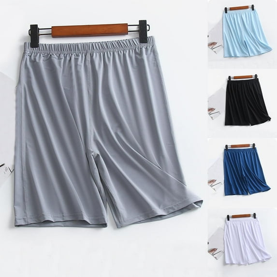 Loopsun Mens Pajama Shorts, Man Fashion Solid Color Pants Loose Sleeping Pajamas Shorts Gray,XXXXL
