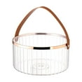 thumbnail image 1 of PRETXORVE Organization and Storage Portable Transparent Storage Basket Household Fruit Snack Dry Fruit Basket Sim-ple Living Room Red Wine Beverage Ice Bucket Basket [Light Luxury Storage], 1 of 2