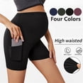 thumbnail image 1 of Loopsun Pants for Women, Maternity Shorts, Women's High Waist Butt Lifting Workout Yoga Pants Maternity Shorts Wine, XL, 1 of 5