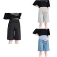 thumbnail image 1 of Loopsun Pants for Women, Maternity Shorts, Women's Linen Plus Size Loose Knee Length Pants Maternity Shorts White, XXXL, 1 of 5