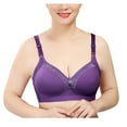 thumbnail image 1 of Loopsun Plus Size Bras for Women, Fashion Womens Bra Wire Free Underwear OnePiece Bra Everyday Underwear Bras Purple 46, 1 of 3