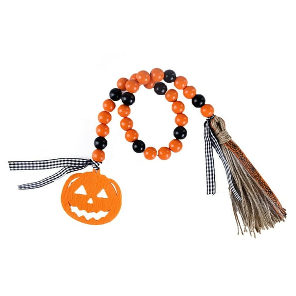 loopsun Fall Halloween Decorations Savings Clearance for Home,Halloween Wooden Bead Ornaments Pumpkin Pendant Colorful Wooden Bead Ornaments