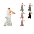 thumbnail image 1 of Loopsun Summer Dresses for Women, Maternity Dress, Women's Sleeveless V Neck Nursing Tank Plus Size Home Wear Maternity Maxi Dress Khaki, XL, 1 of 5