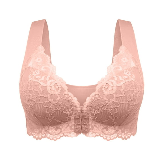 Loopsun Summer Savings Clearance 2025! Womens Bras, Wireless Push Up Solid Bra Everyday Underwear Pink