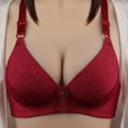 thumbnail image 1 of SROBPTY Womens Bras, Wireless Push Up Solid Comfortable Lace Breathable Bra Underwear Red, 1 of 3