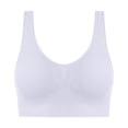 thumbnail image 1 of SROBPTY Womens Bras, Wireless Push Up Solid Traceless Comfortable Breathable Gathering Bra Underwear White, 1 of 5