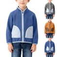 thumbnail image 1 of Loopsun Toddler Fleece Jackets, Kids Boys Girls Solid Fleece Zip Jacket Long Sleeve Warm Casual Outerwear Blue, 3-4 Years, 1 of 5