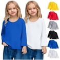thumbnail image 1 of Loopsun Toddler Long Sleeve Shirts, Toddler Kids Boys Girls Fashion Solid Soft Long Sleeve Round Neck T-shirt Top Two Piece Set Blue,2-3 Years, 1 of 5