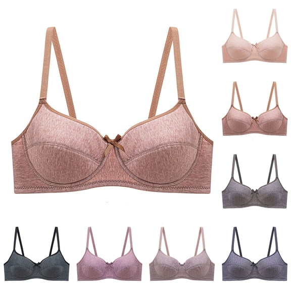 Loopsun Women Solid Thin Underwire Bra Lift Support B Cup Breathable Wear