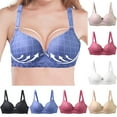 thumbnail image 1 of Loopsun Women's Bras Plus Size, Womens Plus Size C Cup Steel Ring Push Up Bra Wine, 2XL, 1 of 3