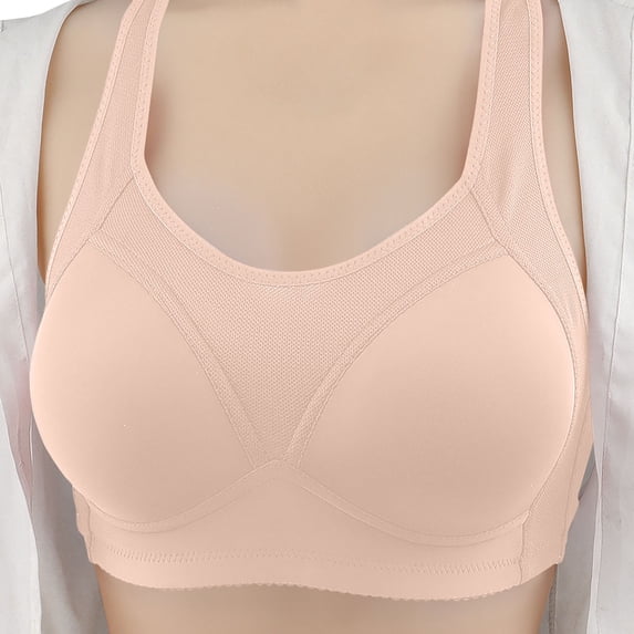 Loopsun Womens Bra Plus Size, Bras for Women, Womens Middle Aged and Elderly Bras without Steel Rings Large Size Underwear Comfortable Bra Beige S