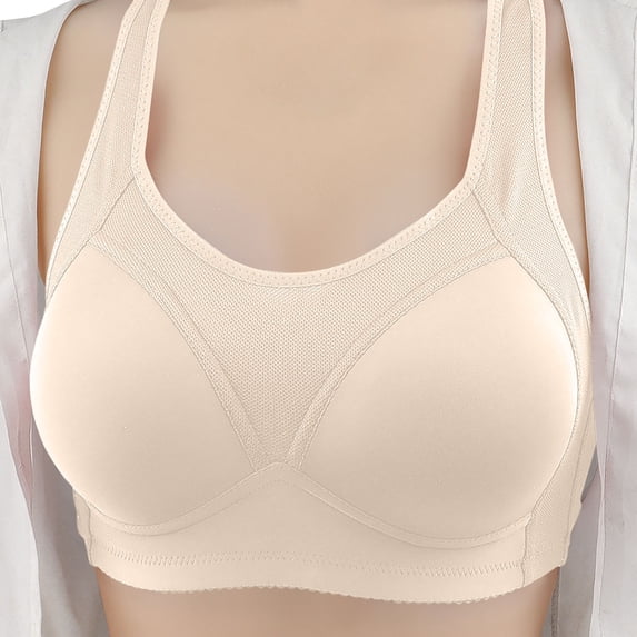 Loopsun Womens Bra Plus Size, Bras for Women, Womens Middle Aged and Elderly Bras without Steel Rings Large Size Underwear Comfortable Bra White L