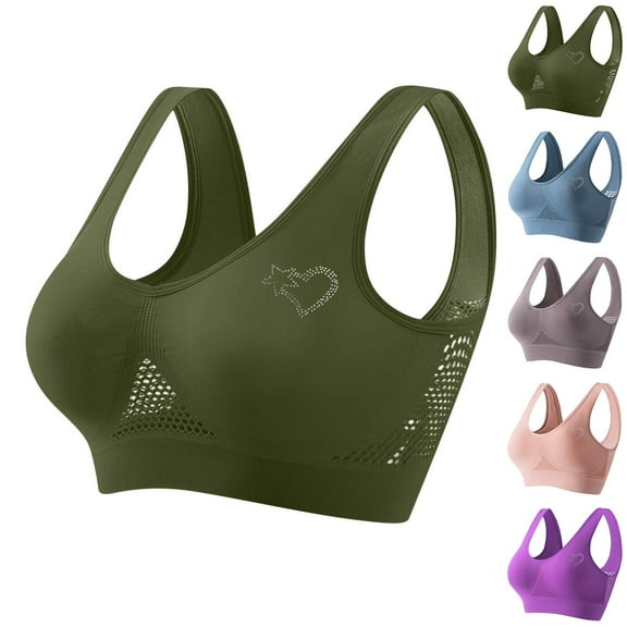 Loopsun Womens Bra Plus Size, Sports Bras for Women, Women Seamless Printing Sports Wirefree Yoga Bra Pink S