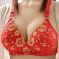 thumbnail image 1 of Loopsun Womens Bras Plus Size, Bras for Women, Woman's Solid Back Buckle Thin Breathable Adjustable Strap Gathered Daily Bra without Steel Rim Red 38/85AB, 1 of 3