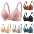 thumbnail image 1 of Loopsun Womens Bras Plus Size, Bras for Women, Woman Solid Color Comfortable Adjustable Everyday Bras Underwear No Rims Coffee,XL, 1 of 3