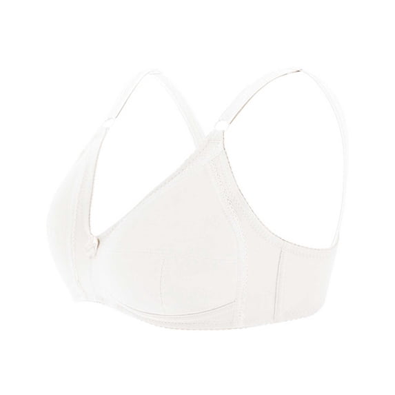 Loopsun Womens Bras Plus Size, Bras for Women, Women's Large Size Solid without Steel Ring Sponge Seamless Underwear Daily Bra White 44/100B