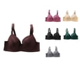 thumbnail image 1 of Loopsun Womens Daily Bra, Thin Bras for Ladies, Women's Underwire Back Closure Lace Patchwork Lightweight Breathable Soft Everyday Bra Gray, 40/90BC, 1 of 5