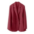 thumbnail image 1 of Loopsun Womens Jackets, Blazers for Women, Ladies Casual Solid Color Long Sleeve Lapel Fake Pocket Suit Jacket Top Red M, 1 of 5