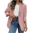 thumbnail image 1 of Loopsun Womens Jackets, Blazers for Women, Women Business Casual Solid Long Sleeve Lapel Open Front Suit Jacket Blazer with Pocket Pink XL, 1 of 5