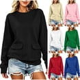 thumbnail image 1 of Loopsun Womens Long Sleeve Fall Tops Fashion Solid Zip Front Crew Neck Casual Sports Style Shirts, 1 of 5