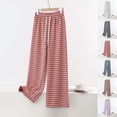 thumbnail image 1 of Loopsun Womens Pajama Pants, Women's Fashion Casual Plaid Elastic Waist Fleece Lined Long Pants Green, XXL, 1 of 5