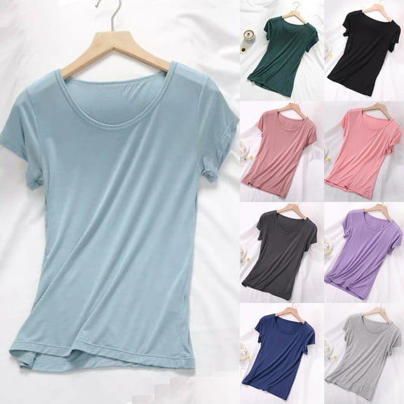 Loopsun Womens Pajama Shirts, Women's Solid Short Sleeve Casual Pajama Top Soft Home Wear Sleepwear Purple, XL