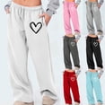 thumbnail image 1 of Loopsun Womens Sport Pants, Sweatpants for Women, Women's Casual Sport Print Loose Drawstring Full Length Sweatpants with Pockets Dark Gray, M, 1 of 5
