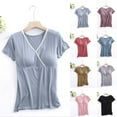 thumbnail image 1 of Loopsun Womens Tops, Nursing Shirts for Maternity, Women's Nursing Short Sleeve V Neck Pullover Casual Breastfeeding Tops Yellow, XXL, 1 of 5