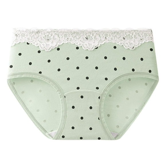 Loopsun Womens Underwear, Womens Breathable Printed High Waisted Triangular Underwear Green L