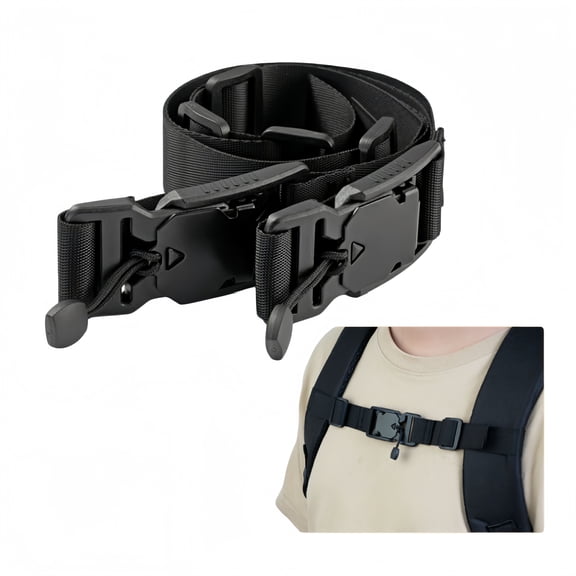 Loopunk 1 Pack Backpack Chest Strap Add on,Backpack Chest Straps, Heavy Duty Adjustable Universal Backpack Sternum Strap Chest Belt with Quick Release Buckle for Hiking and Jogging