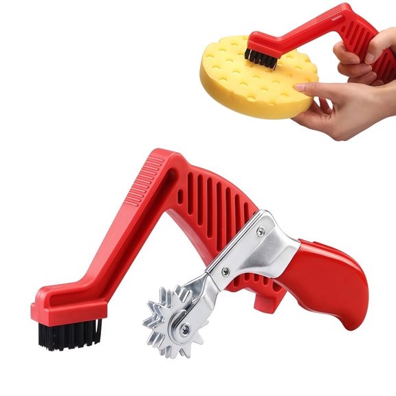 Loopunk 2 Pcs Polishing Pad Conditioning Brush & Cleaner Set, Professional Polishing Spur Tool, Car Buffing Pad Cleaning Spur Tool for Automotive Detailing( Red)
