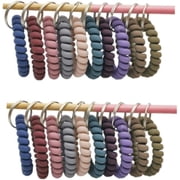 Loopunk 20 Pcs Wristband Keychains, Plastic Coil Stretch Elastic Spring Spiral Bracelet Key Ring for Gym Pool ID Badge, Plastic ID Tags with Label Window for Keychain Pet Luggage Bag