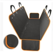 Loopunk Orange Back Seat Extender for Dogs, Waterproof Dog Car Seat Cover for Back Seat with Hard Bottom, 2025 Upgraded Material, Anti Scratch, Safer, Easy to Use and Clean