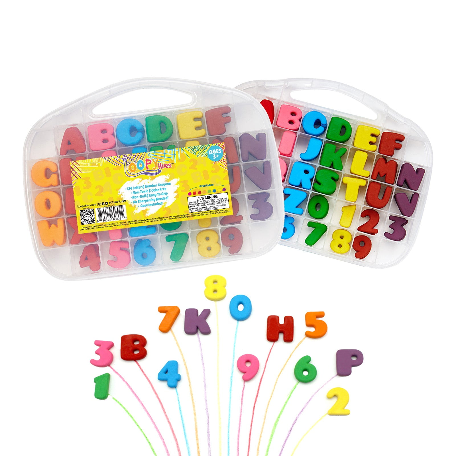 Loopy Hues Bendable Crayons for Kids, Arts & Crafts, School Supplies, 3D  Letter & Number Assorted Colors Ages 3+